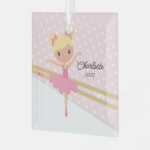 Zoete Ballerina Ballet Dans Kerstmis Glas Ornament (Voorkant links)