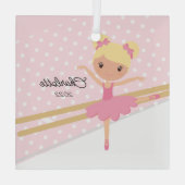 Zoete Ballerina Ballet Dans Kerstmis Glas Ornament (Achterkant)