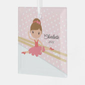 Zoete Ballerina Ballet Dans Kerstmis Glas Ornament (Voorkant links)