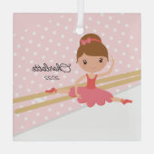 Zoete Ballerina Ballet Dans Kerstmis Glas Ornament (Achterkant)