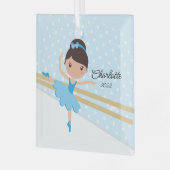Zoete Ballerina Ballet Dans Kerstmis Glas Ornament (Voorkant links)