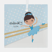 Zoete Ballerina Ballet Dans Kerstmis Glas Ornament (Achterkant)
