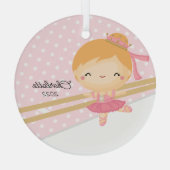 Zoete Ballerina Ballet Dans Kerstmis Glas Ornament (Achterkant)