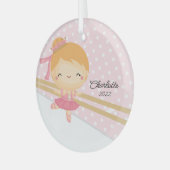 Zoete Ballerina Ballet Dans Kerstmis Glas Ornament (Voorkant links)