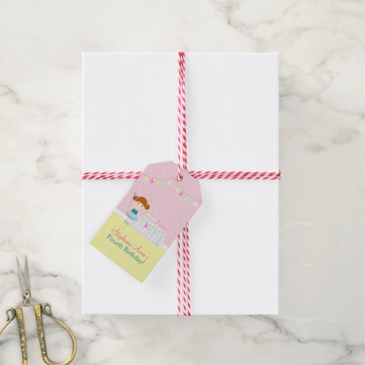 Zoete Ballerina Cupcake Feest Cadeaulabel (Met Touw)