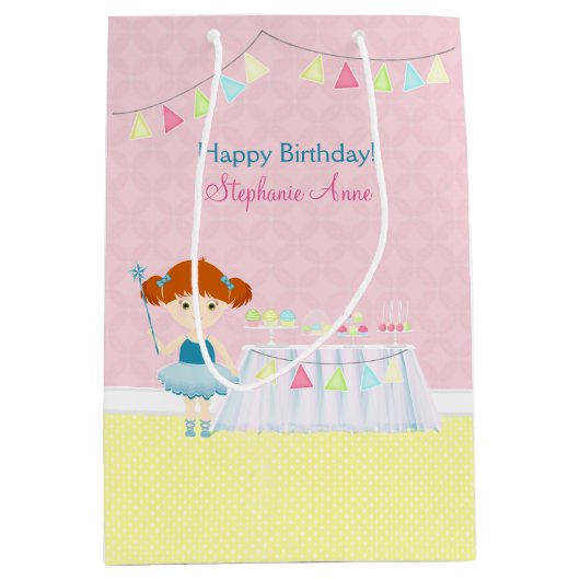 Zoete Ballerina Cupcake Feest Medium Cadeauzakje (Voorkant)