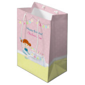 Zoete Ballerina Cupcake Feest Medium Cadeauzakje (Voorkant Gekanteld)