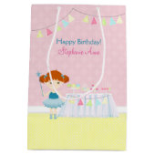 Zoete Ballerina Cupcake Feest Medium Cadeauzakje (Achterkant)