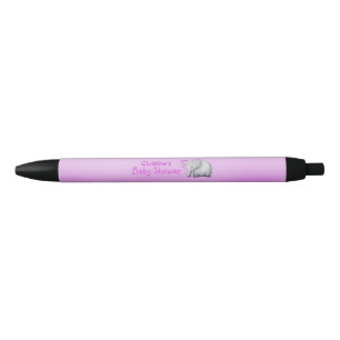 Zoete ballonnen Elephant Pink Baby Girl Shower Zwarte Inkt Pen