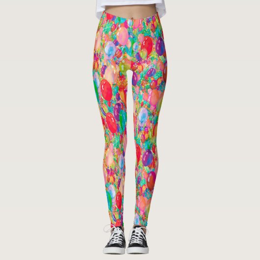 zoete ballonnen met meerkleurig rood leggings (Voorkant)