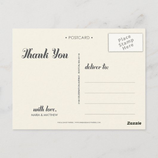 ZOETE BEDANKT | BRUILOFT BRIEFKAART (Achterkant)