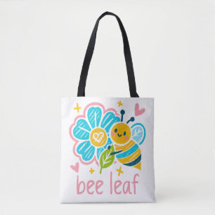 Zoete "Bee Leaf Whimsical Bee, bedankjes Tote Bag