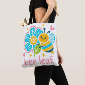 Zoete "Bee Leaf Whimsical Bee, bedankjes Tote Bag (Dichtbij)