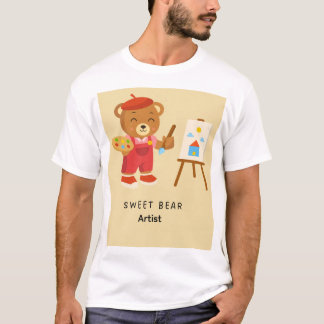 Zoete beer kunstenaar t-shirt