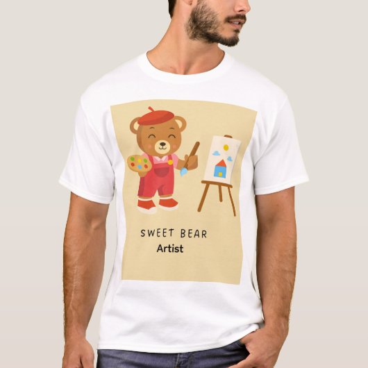 Zoete beer kunstenaar t-shirt (Voorkant)