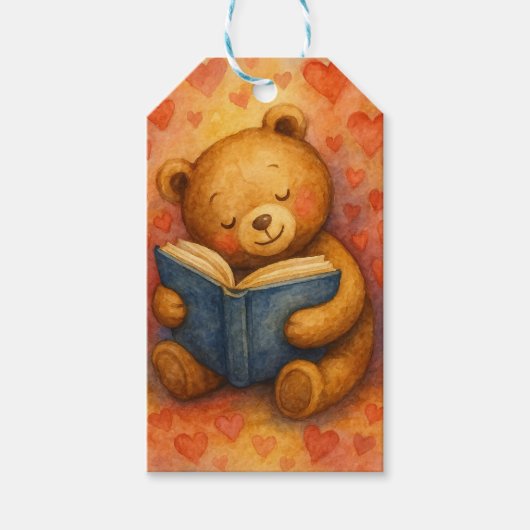 Zoete Beer Lezen – Bewerkbare cadeaubijsluiter Cadeaulabel (Voorkant)