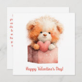 Zoete Beer Valentijns Cadeau Kunst Feestdagenkaart (Voorkant / Achterkant)