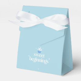 Zoete Beginnen | Poederblauwe & Witte Baby Shower Bedankdoosjes