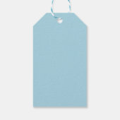 Zoete Beginnen | Poederblauwe & Witte Baby Shower Cadeaulabel (Achterkant)