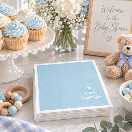Zoete Beginnen | Poederblauwe & Witte Baby Shower Servet