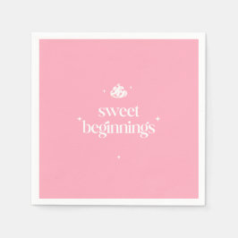 Zoete Beginnigen | Roze En Witte Meisjes Baby Show Servet