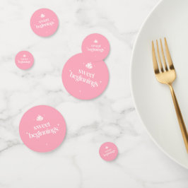 Zoete Beginningen | Roze En Witte Meisje Baby Show Confetti