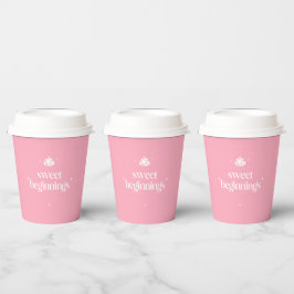 Zoete Beginningen | Roze En Witte Meisje Baby Show Papieren Bekers
