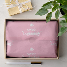 Zoete Beginningen | Roze En Witte Meisje Baby Show Tissuepapier
