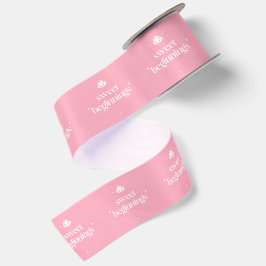 Zoete Beginningen | Roze En Witte Meisjes Baby Sho Satijnen Lint
