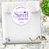 Zoete behandel paarse & witte bedankstickers ronde sticker