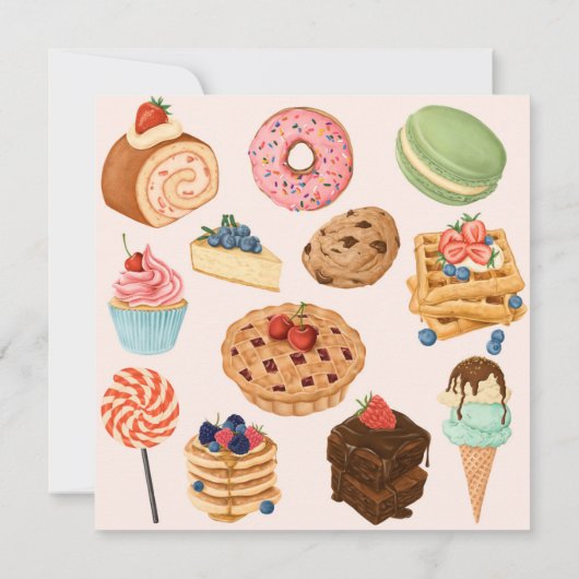 Zoete behandelingen slaan de datum op save the date (Achterkant)