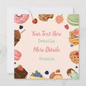 Zoete behandelingen slaan de datum op save the date (Voorkant)