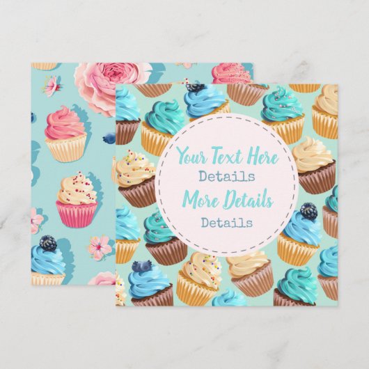 Zoete behandelingen slaan de datum op save the date (Voorkant / Achterkant)