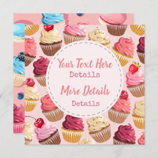 Zoete behandelingen slaan de datum op save the date (Voorkant / Achterkant)