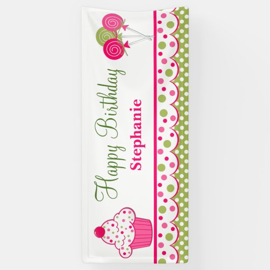 Zoete behandelt aangepaste zondagstanner spandoek (Verticaal)