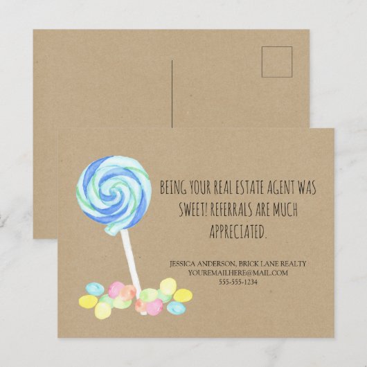 Zoete behandelt de bouw van onroerend goed verwijz briefkaart (Voorkant / Achterkant)