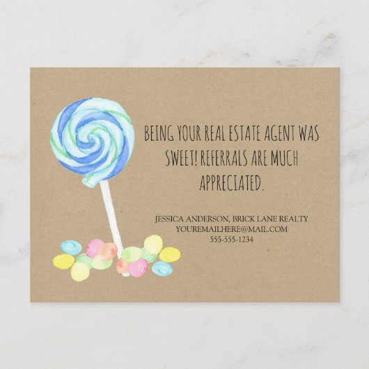 Zoete behandelt de bouw van onroerend goed verwijz briefkaart (Voorkant)