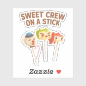 Zoete bemanning: Karakter Cake Pops op een Stok Sticker (Vel)