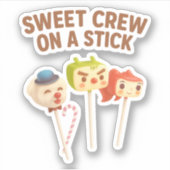 Zoete bemanning: Karakter Cake Pops op een Stok Sticker (Voorkant)
