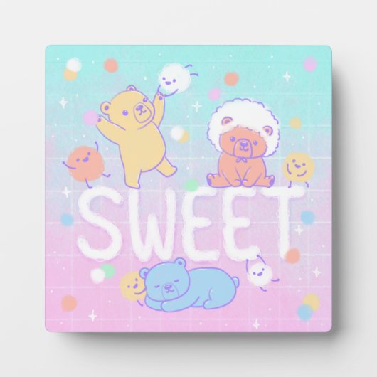 Zoete Beren met Fluffy Monsters Fotoplaat (Voorkant)