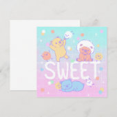 Zoete Beren met Fluffy Monsters Kaart (Voorkant / Achterkant)