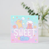 Zoete Beren met Fluffy Monsters Kaart (Staand voorkant)