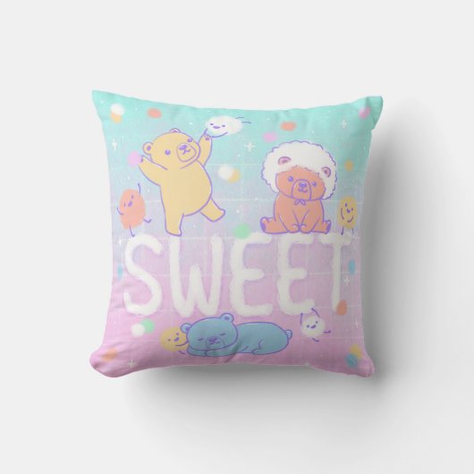 Zoete Beren met Fluffy Monsters Kussen (Voorkant)