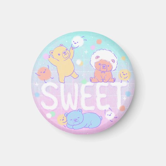 Zoete Beren met Fluffy Monsters Magneet (Voorkant)