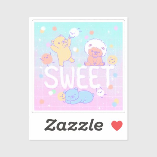 Zoete Beren met Fluffy Monsters Sticker (Vel)