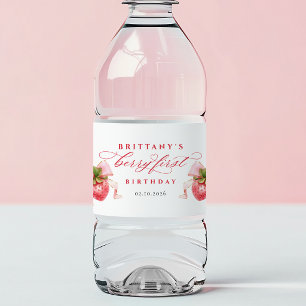Zoete Bes Eerste Verjaardag Waterfles Labels Etiket