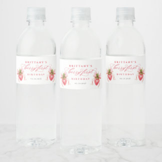 Zoete Bes Eerste Verjaardag Waterfles Labels Etiket
