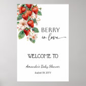 Zoete Bes in Liefde Aardbeien Bruidsdiner Poster (Voorkant)