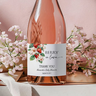 Zoete Bes Verliefd Aardbeien Bruidsfeestje Sparkling Wijnetiket