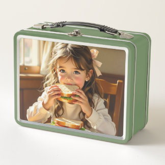 Zoete Bescheiden Ontwerp Meisje Eet een Sandwich